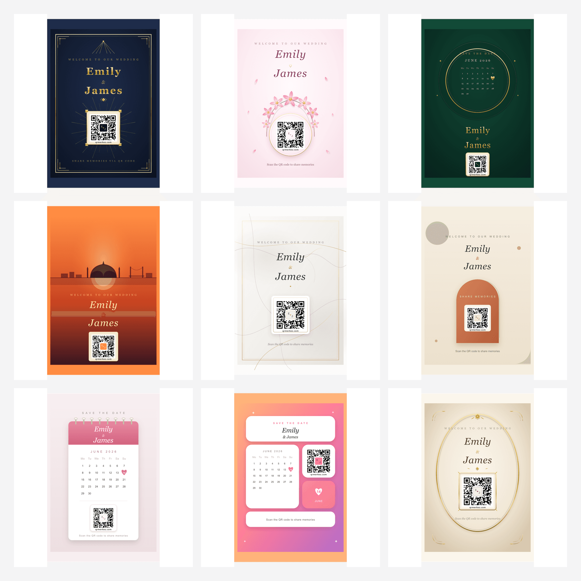 Wedding QR code guest book design examples